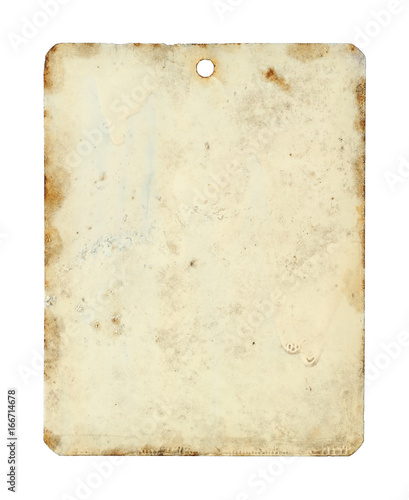 Metal tag sheet isolated on white background
