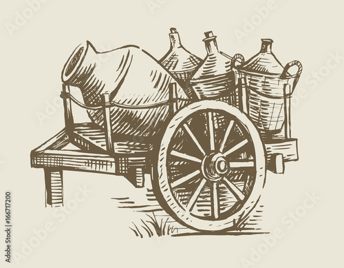 cart with wine