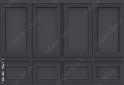 3d rendering. luxury black wood wall background