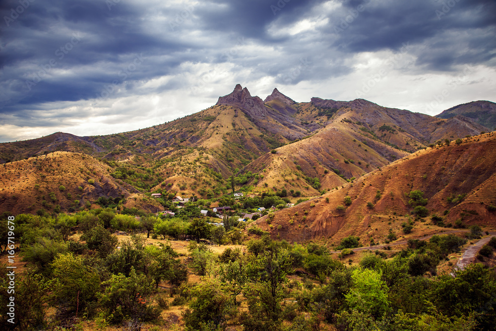 Amazing mountain landscape in the Crimea. Amazing mountain landscape in the Crimea.