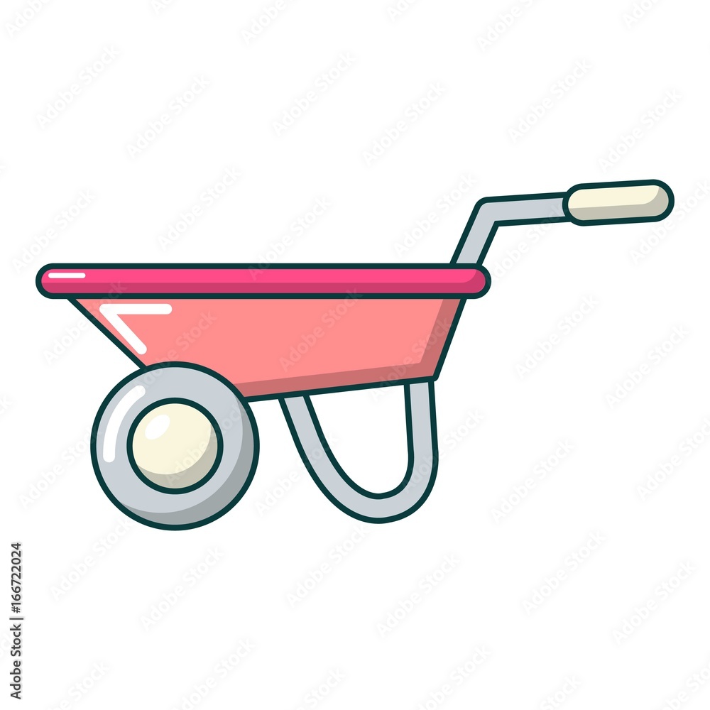 Wheelbarrow icon, cartoon style Wheelbarrow icon, cartoon style