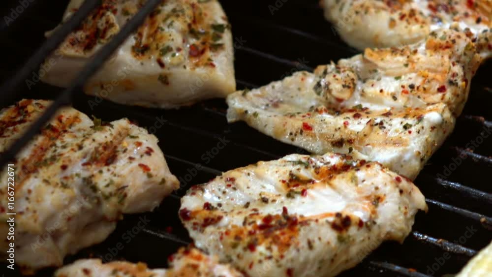High quality video of preparing chicken on the grill in real 1080p slow motion 120fps High quality video of preparing chicken on the grill in real 1080p slow motion 120fps
