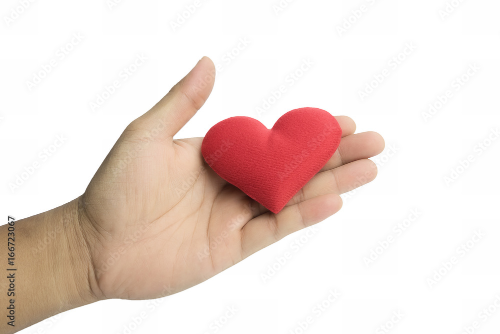 Heart put on hand health concept