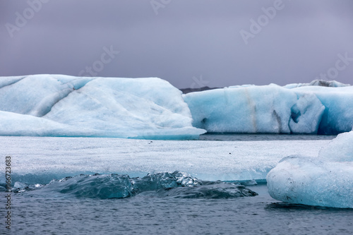  Icebergs floating in Jokulsarlon Lagoon by the southern coast of Iceland