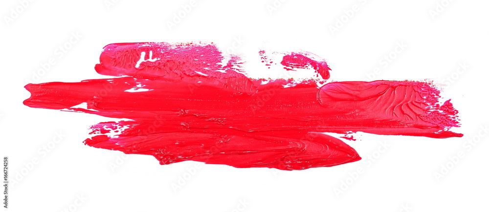 Red grunge brush strokes oil paint isolated on white background Red grunge brush strokes oil paint isolated on white background