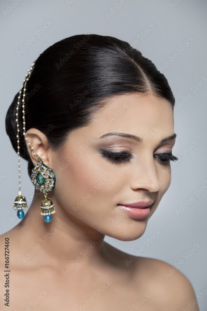 Beautiful woman with earrings Beautiful woman with earrings