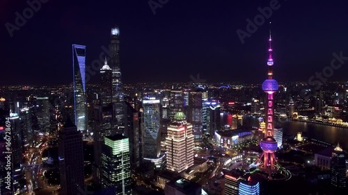 Wallpaper Mural Aerial view of Lujiazui(The bund) in Shanghai Torontodigital.ca