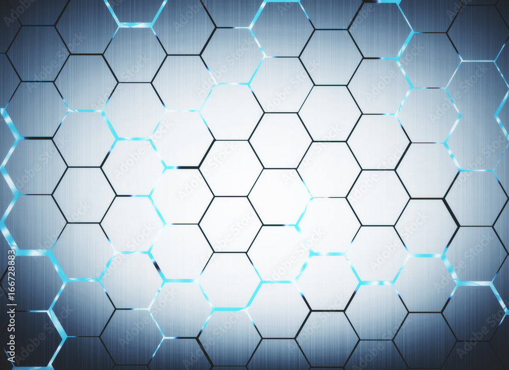 Naklejka premium Hexagonal backdrop