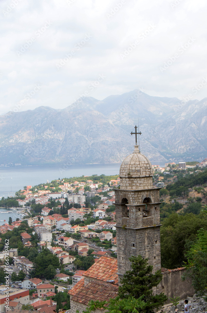 The roof of the old town of Kotor