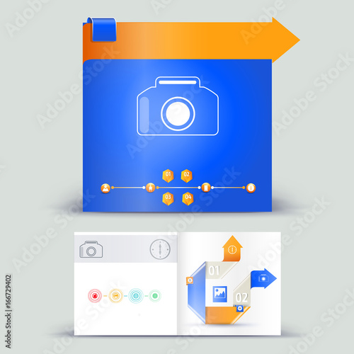 Corporate booklet promotion template with color elements. Vector company brichure business style for advertising, report or guideline. Stationery template with abstract pattern theme illustration.