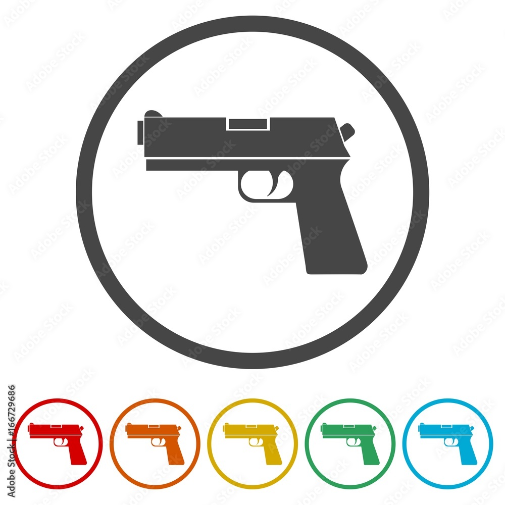 Gun icons set illustration Gun icons set illustration