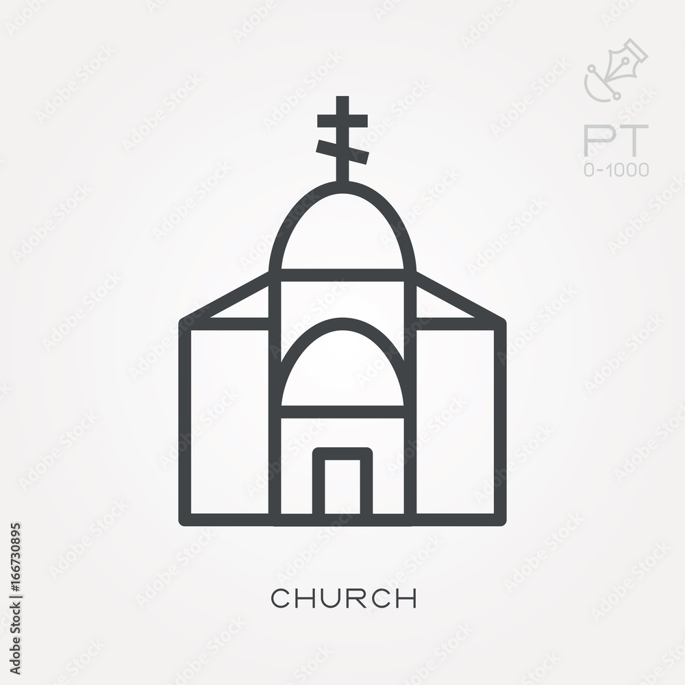Line icon church