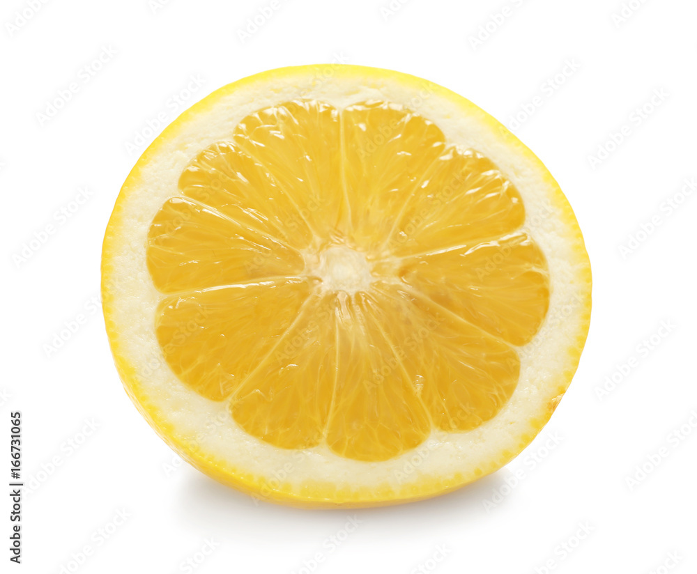 Delicious sliced lemon on white background Delicious sliced lemon on white background