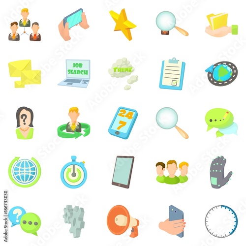 Buzz icons set, cartoon style