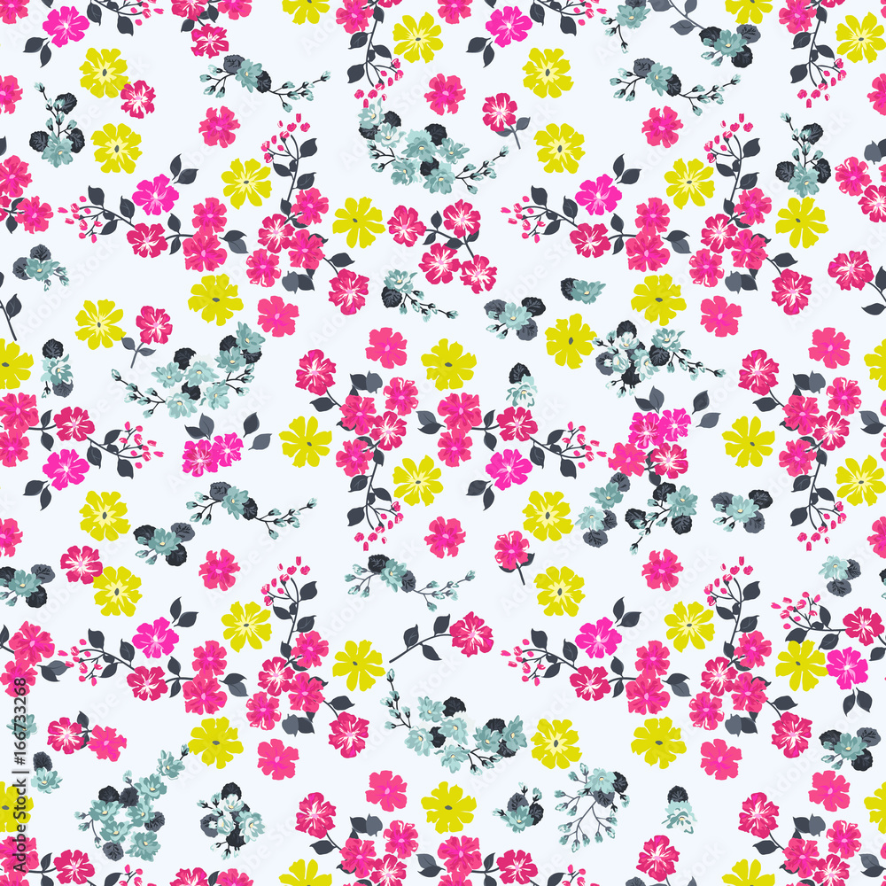 Simple cute pattern in small flower. Liberty style. Floral seamless background for textile or book covers, manufacturing, wallpapers, print, gift wrap and scrapbooking.