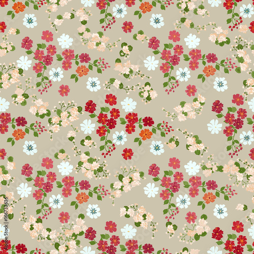 Simple cute pattern in small flower. Liberty style. Floral seamless background for textile or book covers, manufacturing, wallpapers, print, gift wrap and scrapbooking.