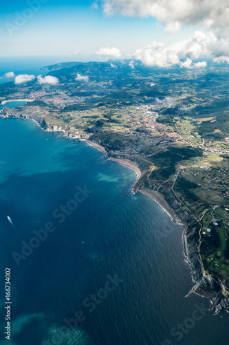 Sopelana and Bizkaia coast view from a plane