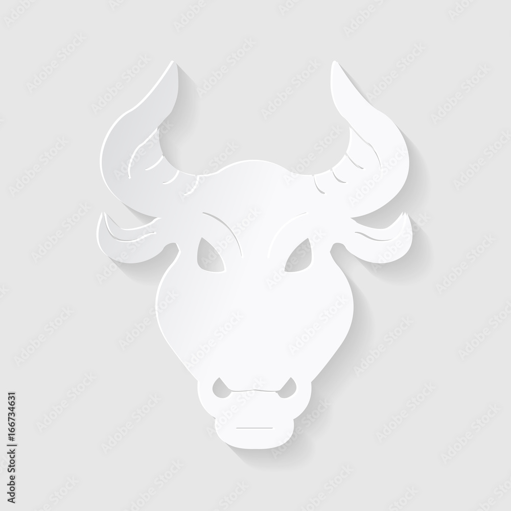 Horoscope paper cut style. Concept of the head of a ram for Taurus. Vector illustration Horoscope paper cut style. Concept of the head of a ram for Taurus. Vector illustration
