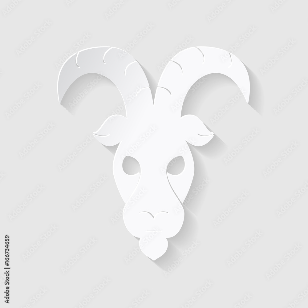 Horoscope paper cut style. Concept for Capricorn. Vector illustration