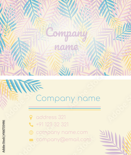 Business card in a tropical style.