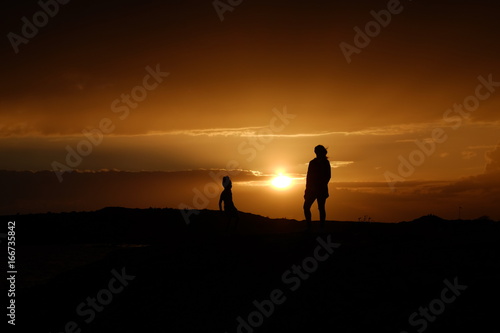 Silhouette Child Mother