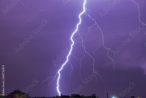 Thunder and lightning over the city