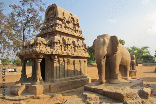 Obraz na płótnie five rathas temple in india