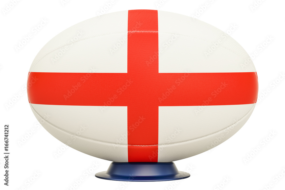 Obraz premium Rugby Ball with flag of England, 3D rendering