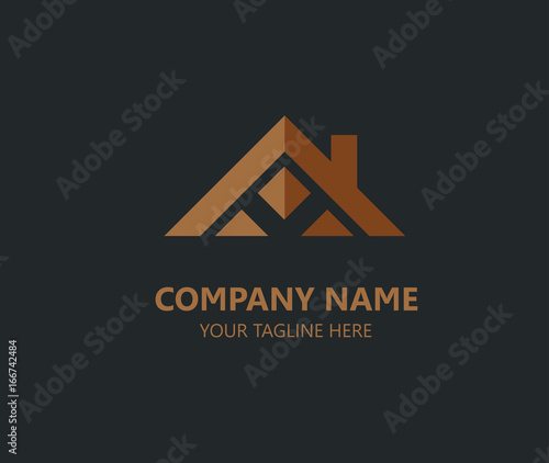 Logo Real estate Gold Home Elegant