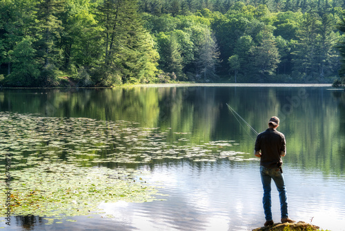 Fishing at Bass Lake - Blue Ridge Parkway