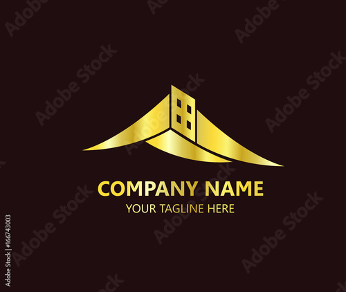 logo real estate building gold elegant