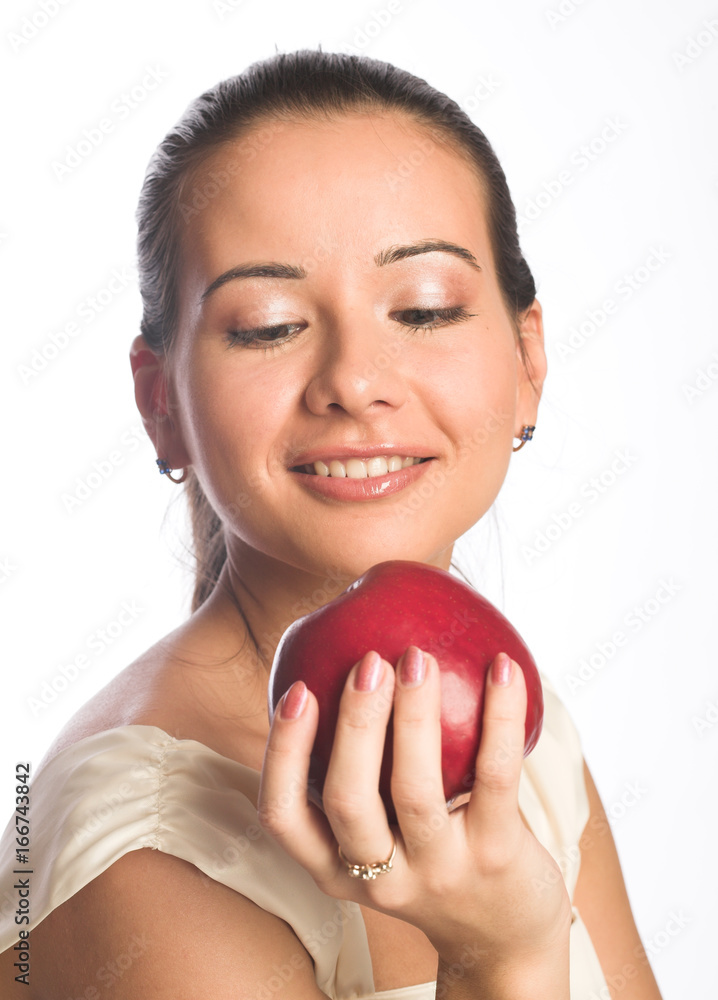 woman with apple woman with apple