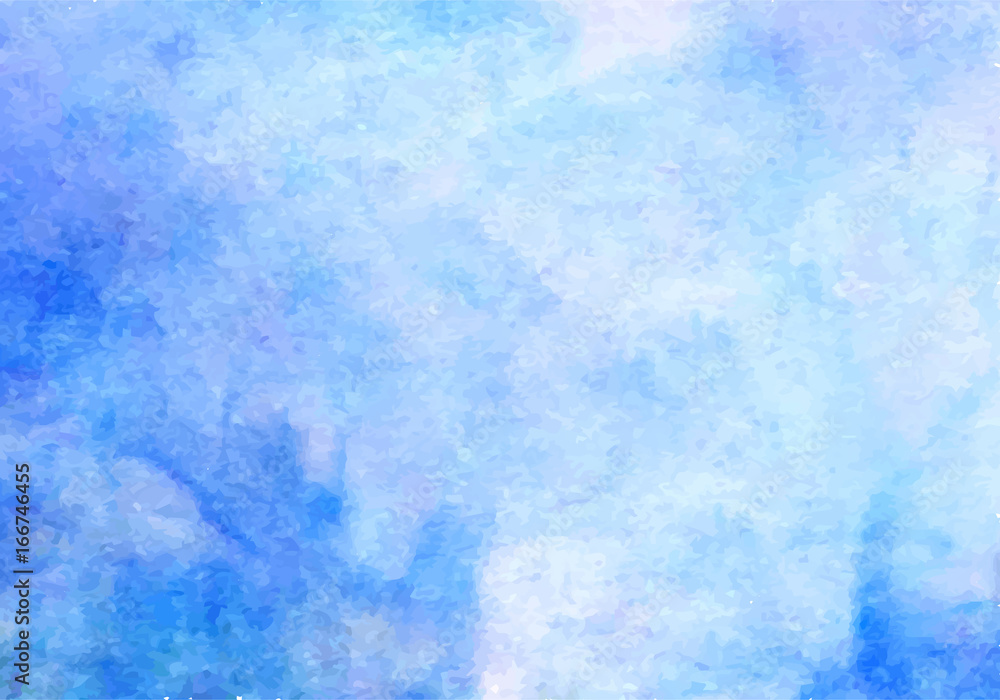 Blue watercolor vector background. Abstract hand paint square stain backdrop