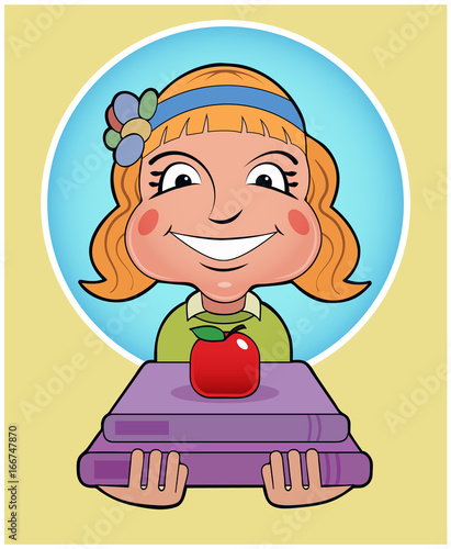 Canvas Print School Time / A young girl is prepared for school.