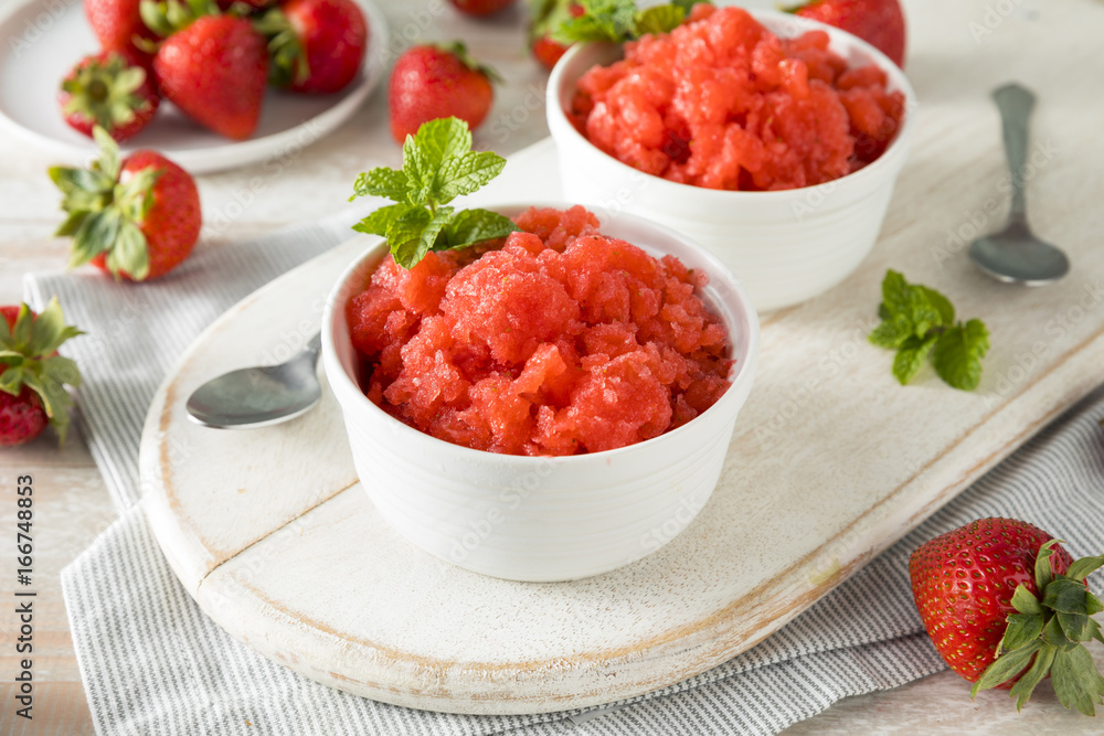Homemade Italian Strawberry Granita Ice Cream Homemade Italian Strawberry Granita Ice Cream