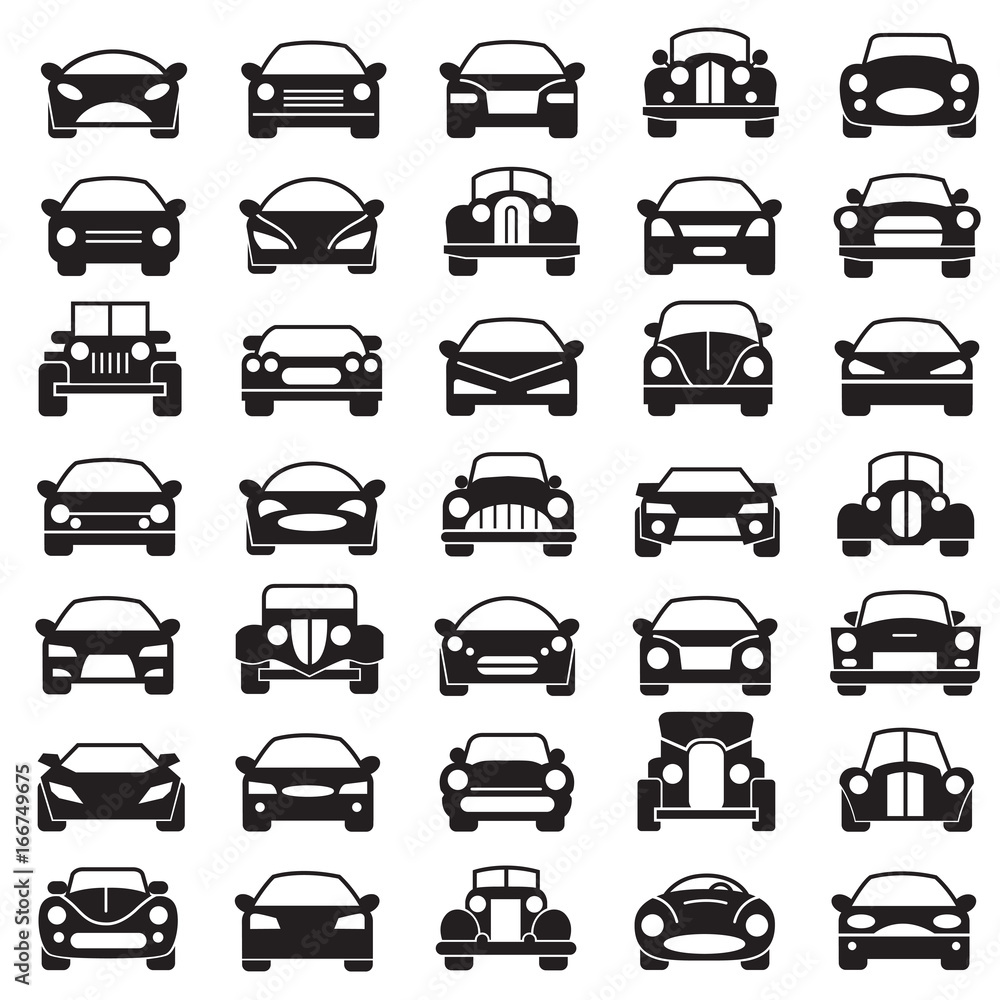 Fototapeta set of abstract cars illustrations