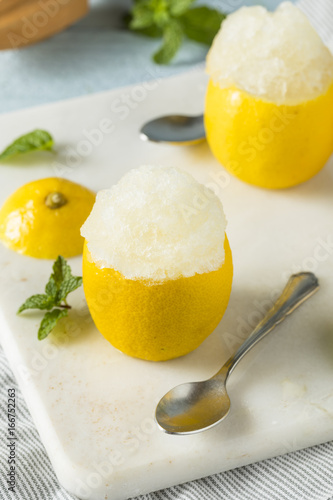 Homemade Yellow Lemon Italian Ice