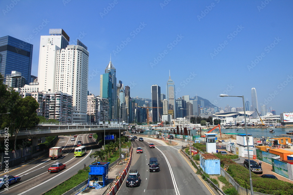 Naklejka premium Skyline of Hong Kong