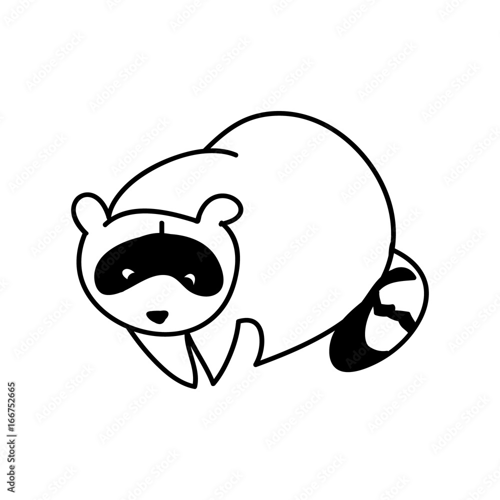 The outline of a raccoon on white background, vector illustration Stock ...