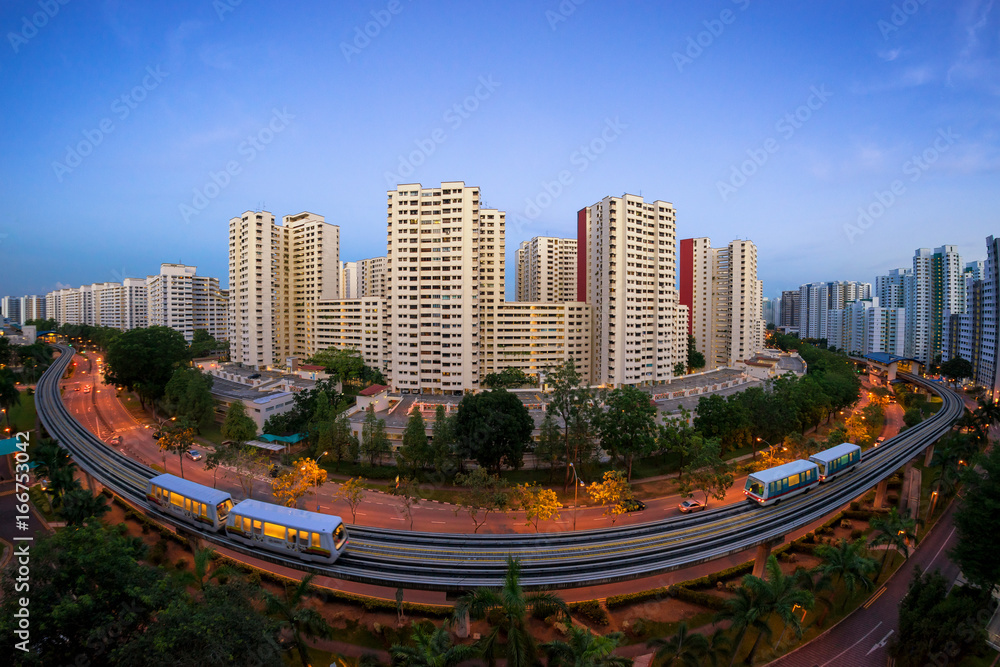 Naklejka premium kolej MRT w Singapurze