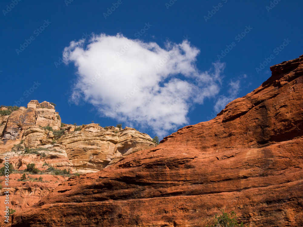 Cloud above canyon wall, Sedona, Arizona