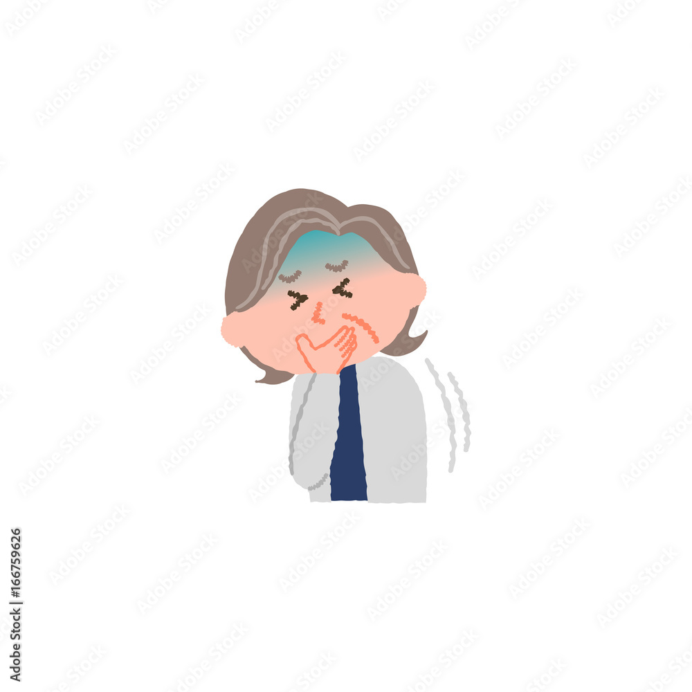 vector illustration of an elderly woman nauseated vector illustration of an elderly woman nauseated