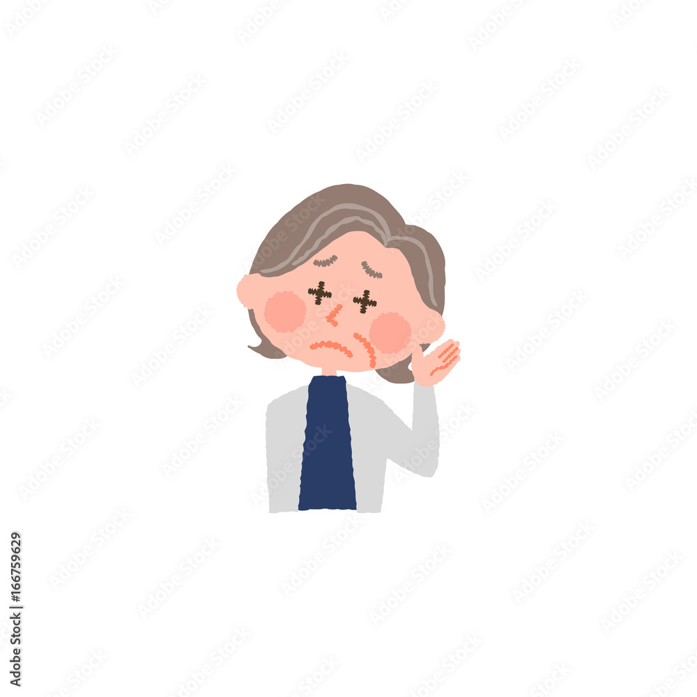 vector illustration of an elderly woman hard to hear vector illustration of an elderly woman hard to hear