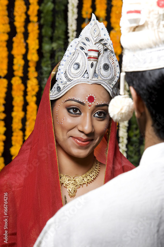 Portrait of a Bengali bride  photo