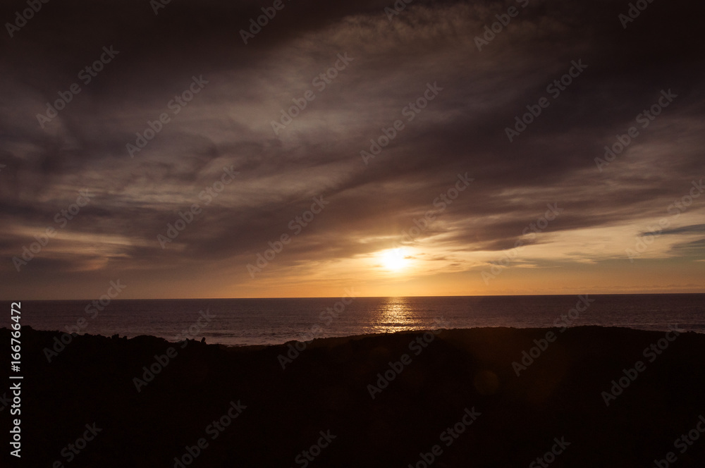 Sunset on Lanzarote coast