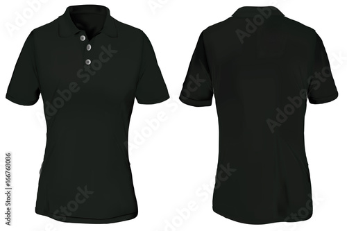 Black Polo Shirt Template for Woman