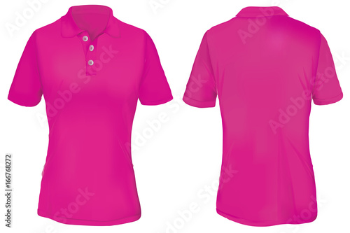 Pink Polo Shirt Template for Woman