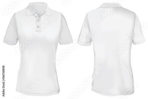White Polo Shirt Template for Woman