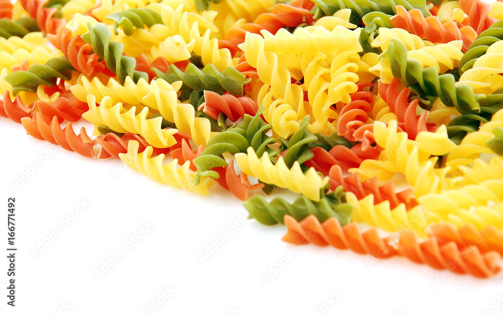 Raw colored pasta Raw colored pasta