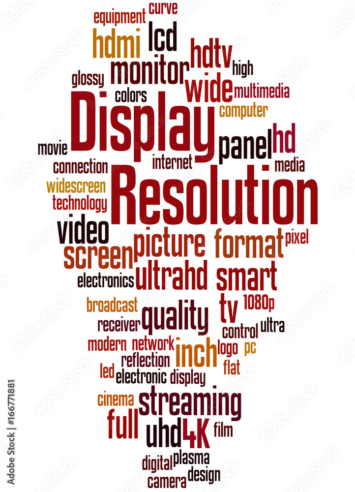 Display Resolution, word cloud concept